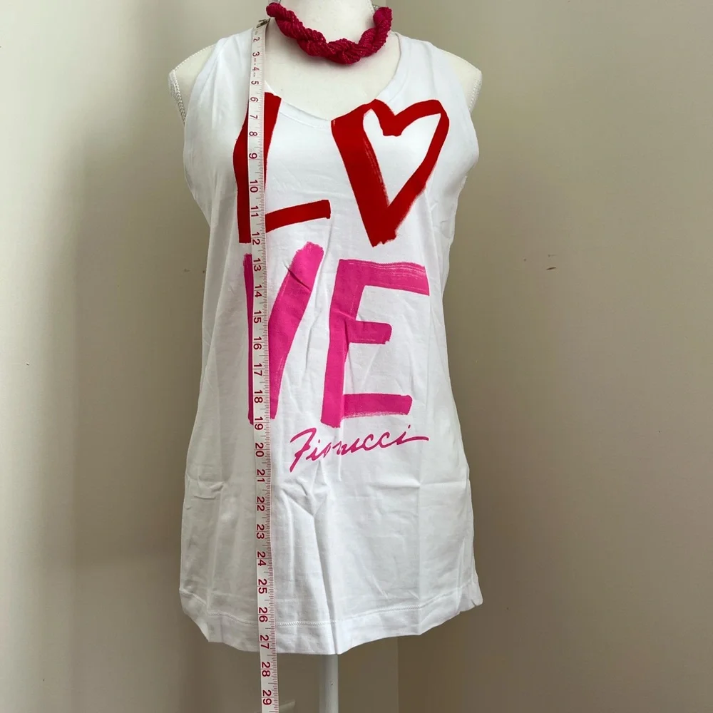 Fiorucci White Tee with Red and Pink Love Print - Picture 3 of 3
